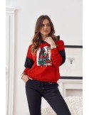 Christmas hoodie red FI590 - Online store - Boutique